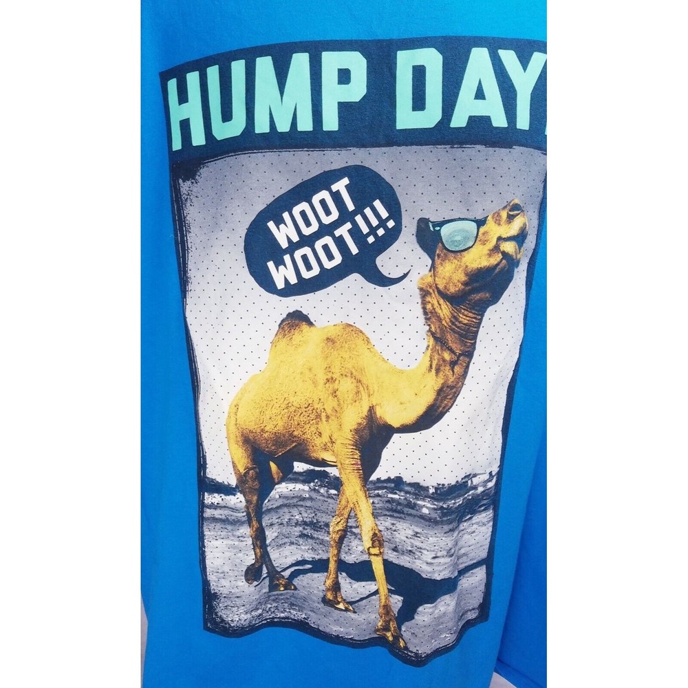 Hump Day Camel Graphic T-shirt Woot Woot Geico Commercial Mens Blue Size 3XL - Picture 2 of 4